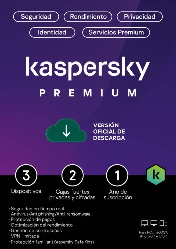 Kaspersky Premium Para 3 PCs por 1 Año